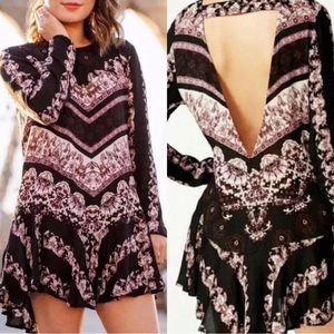 Free People long sleeve tunic dress with back cutout